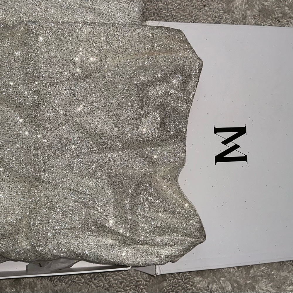 Meshki Glittering Silver and White Dress